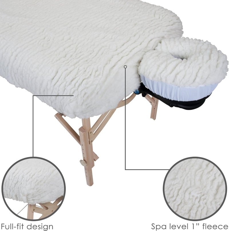 Massage Table Fleece Pads Set - Cozy Warm Fleece Cover for Tables & Face Cradles | Soft & Durable