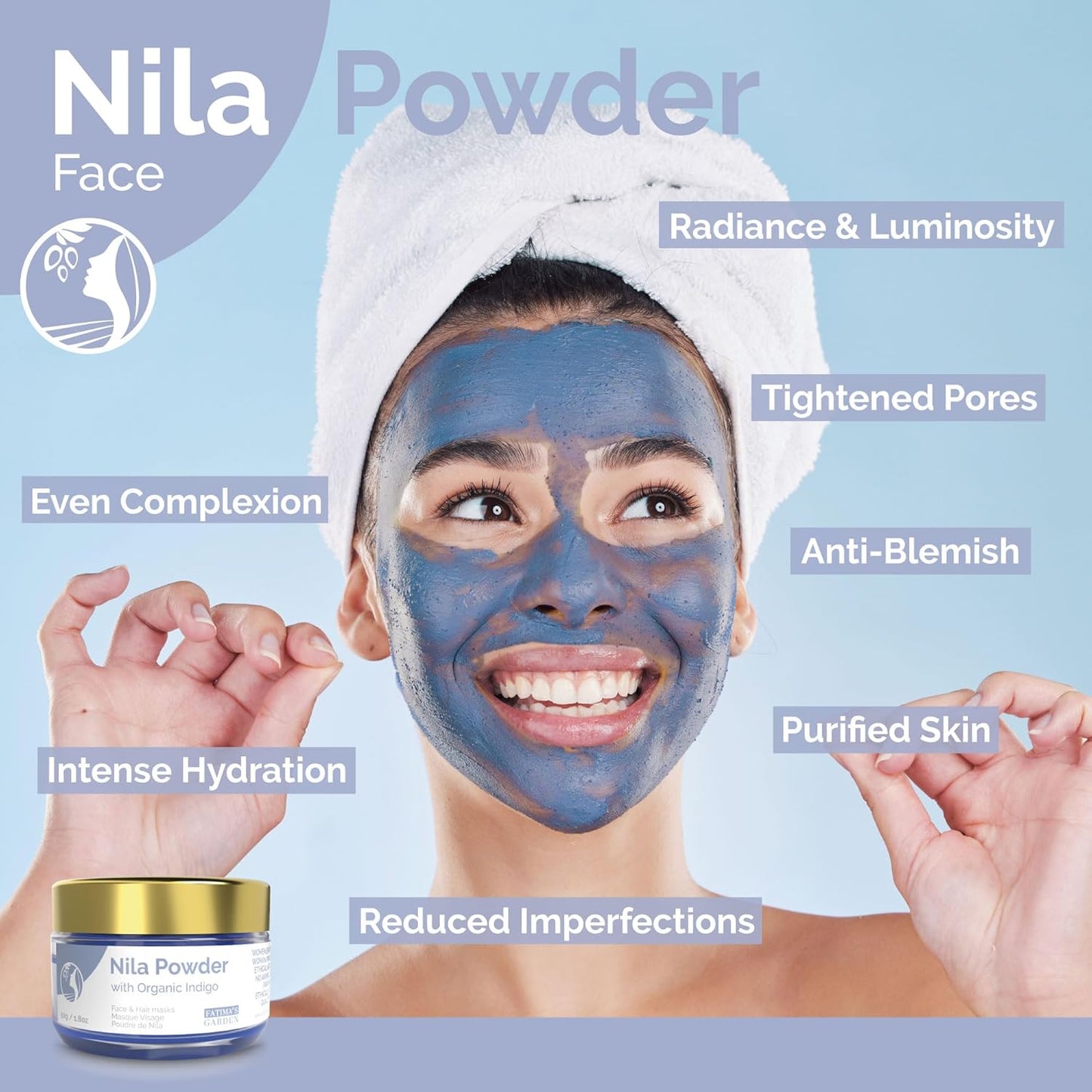 Pure Nila Indigo Powder - Natural Moroccan Face & Hair Care | 50g Exfoliating & Moisturizing