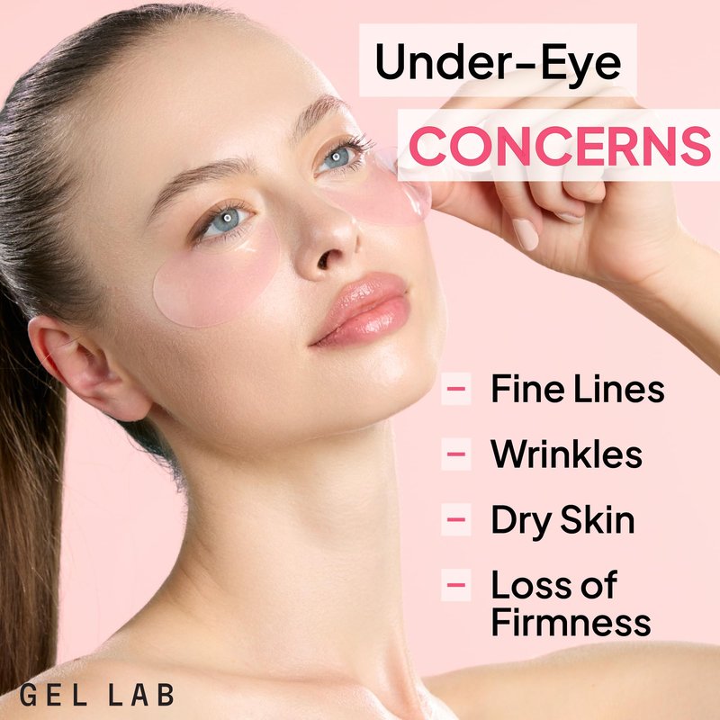 Gel Lab RENEW Retinol & Collagen Under Eye Patches - Korean Skincare Hydrating Eye Mask for Fine Lines, Wrinkles, Firming, Brightening - 60 Patches