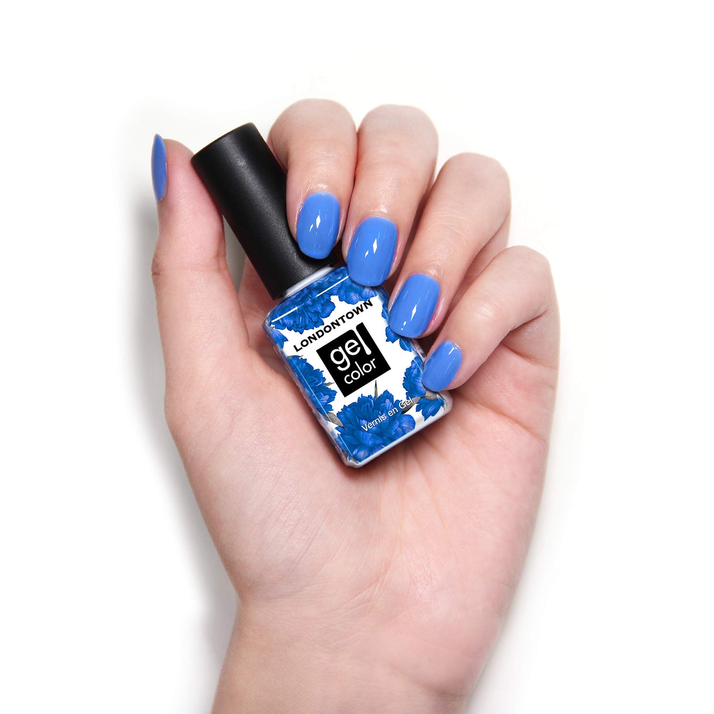 LONDONTOWN UV/LED Gel Nail Polish, Glossy Azure Blue, Poolside Dreams, 0.4 Fl Oz, Long Lasting, Chip Resistant High Shine Color