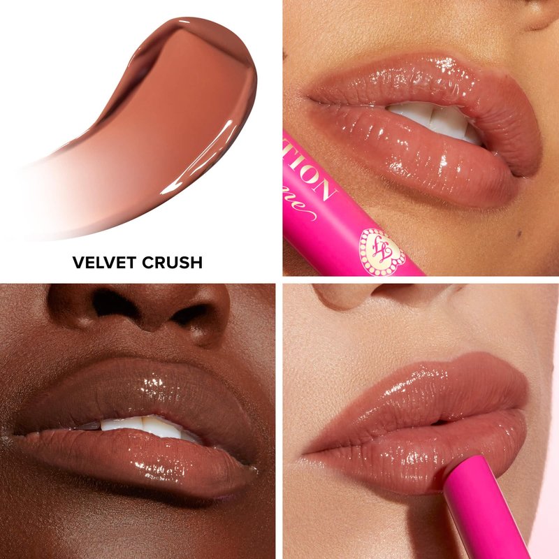 Too Faced Lip Injection Extreme Plumping Clicks | Hydrating, Sheer-To-Medium Buildable Coverage, Lip Plumper with Click Applicator, 0.05 Ounce, Velvet Crush