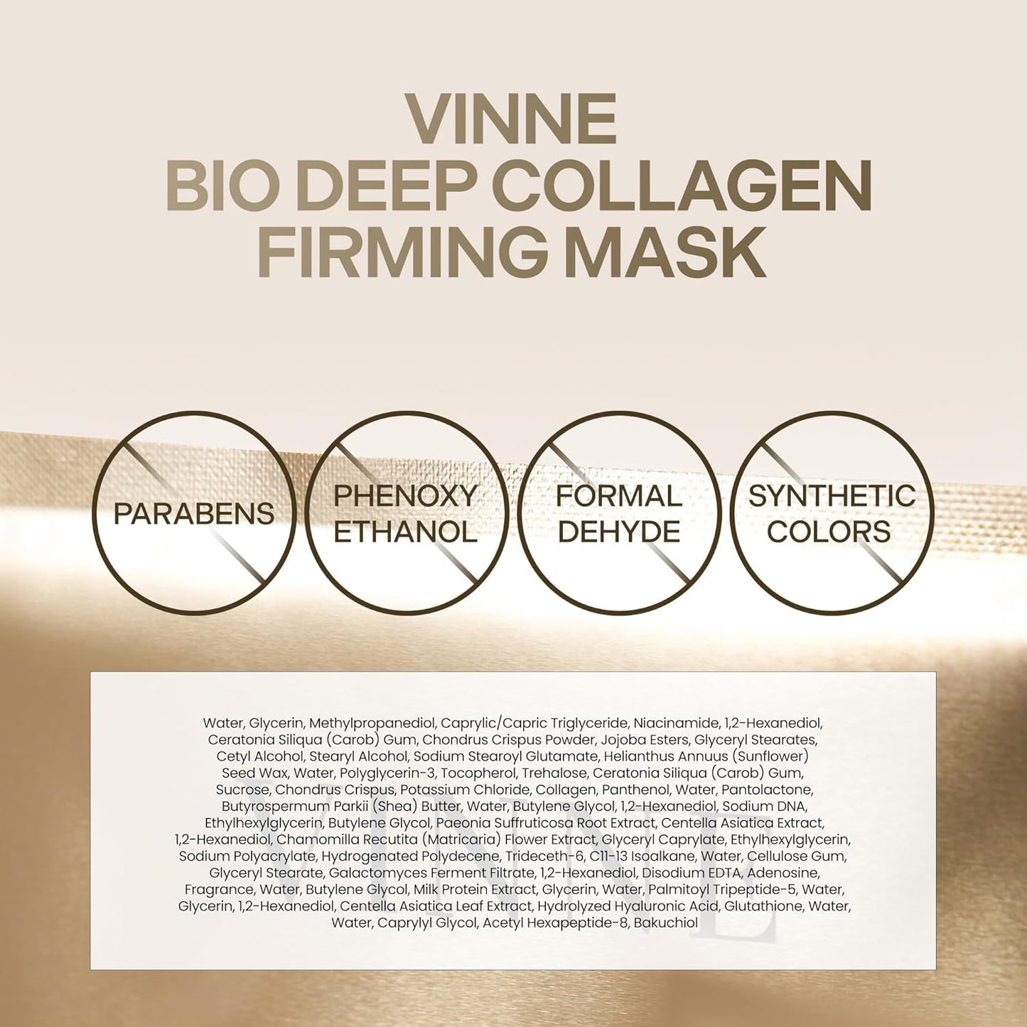 Bio Deep Collagen Firming Mask - Korean Hydrogel with 5,000ppm Collagen & Niacinamide | 4 Sheets, 1.41 oz
