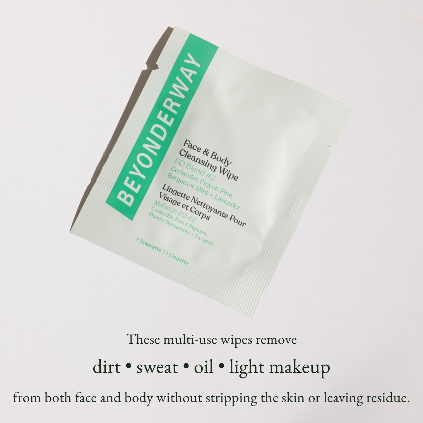 Beyonderway Essential Oil Blend No 2 Cleansing Wipes 10 Pack Travel Size Face & Body Wipes Alcohol Free Biodegradable Ultra Soft for Refreshing On the Go Cleansing