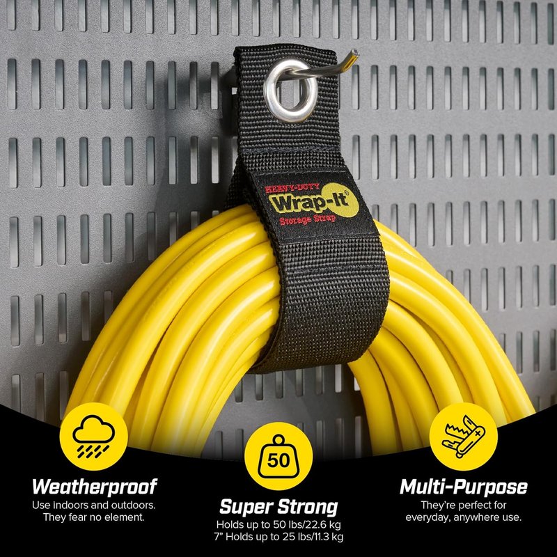 Heavy-Duty Storage Straps - Assorted 6 Pack for Garage & RV | Cable Management & Organizer
