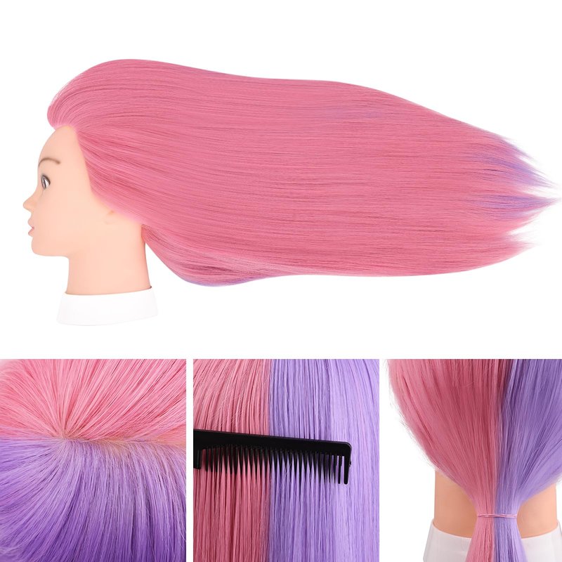 Mannequin Head with 60% Real Human Hair, Beauty star 26" Cosmetology Manikin Head, Doll Head for Hair Styling to Practice on, Hairdressing Training Braiding Heads with Clamp Stand Holder Kit