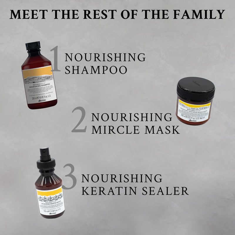 Davines Naturaltech Nourishing Vegetarian Miracle Conditioner, Restructuring & Hydrating for Dry & Damaged Hair - With Vegetal Keratin - Deeply Moisturizes Dry Hair, 8.45 Fl Oz