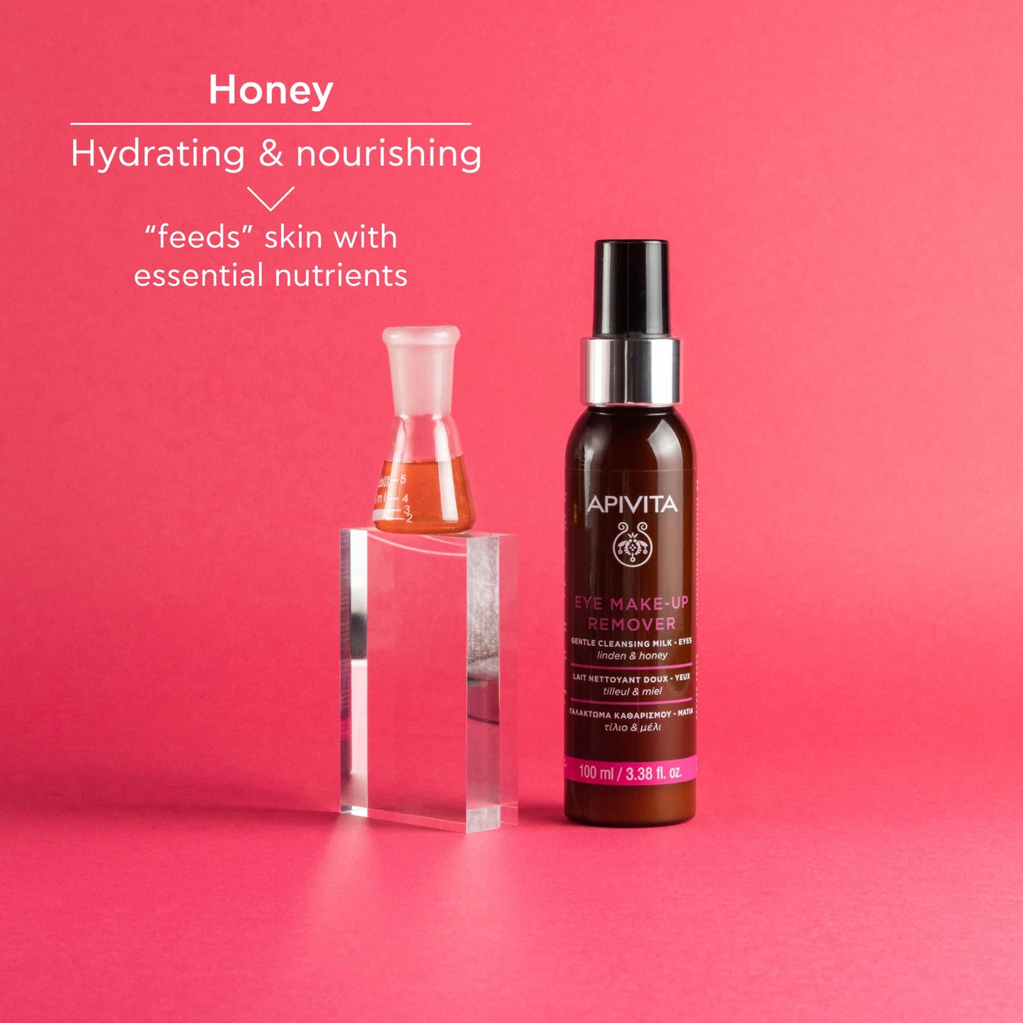 Apivita Eye Makeup Remover, Hydrating & Soothing Gentle Cleansing Milk with Linden & Honey