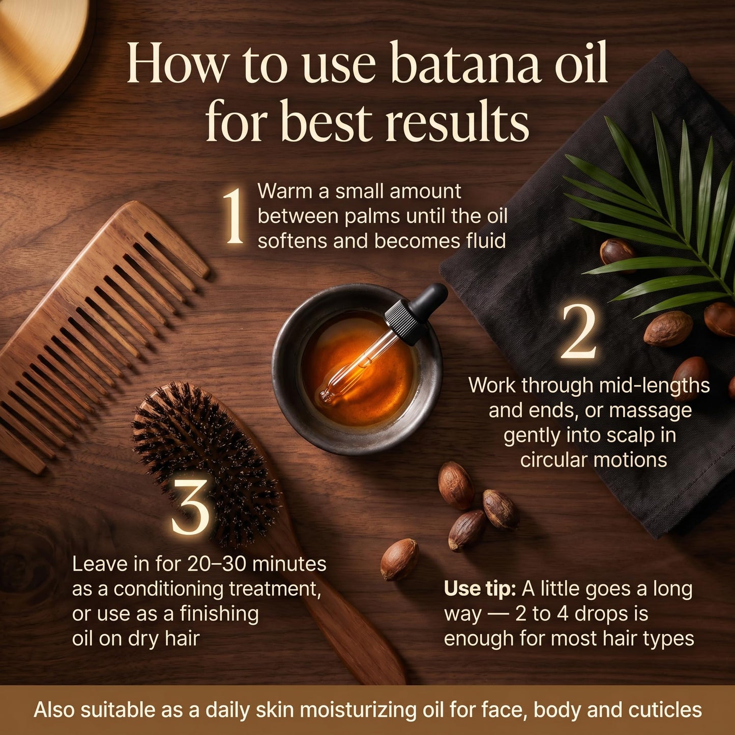 Naturevibe Botanicals Batana Oil 32 oz 100% Pure & Natural Oil for Hair, Skin & Scalp Care | Deep Moisturizing Body Oil | Ideal for Dry Hair, Massage & Daily Use (946 ml)