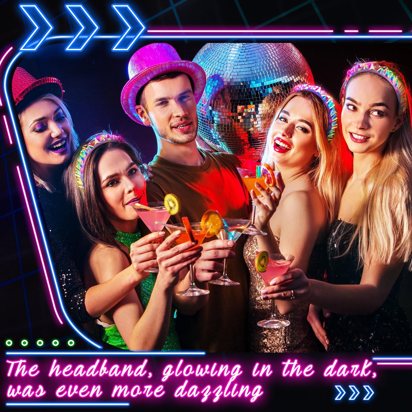 Tigeen 8 Pcs Light up Headband LED Glow Headbands Glow in The Dark Headband LED Hair Accessories for Wedding Party Favor