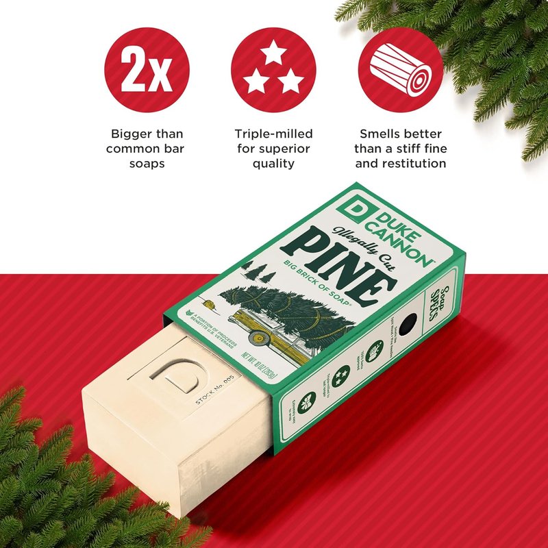 Duke Cannon Big Brick of Soap for Men - Holiday Variety Pack | 10 oz. | Coal, Pipe Smoke & Peppermint Bark
