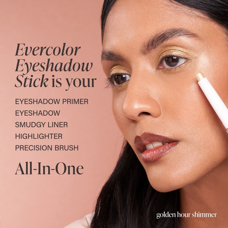 Mally Beauty Evercolor Eyeshadow Stick - Mimosa Shimmer - Waterproof and Crease-Proof Formula - Easy-to-Apply Buildable Color - Cream Shadow Stick