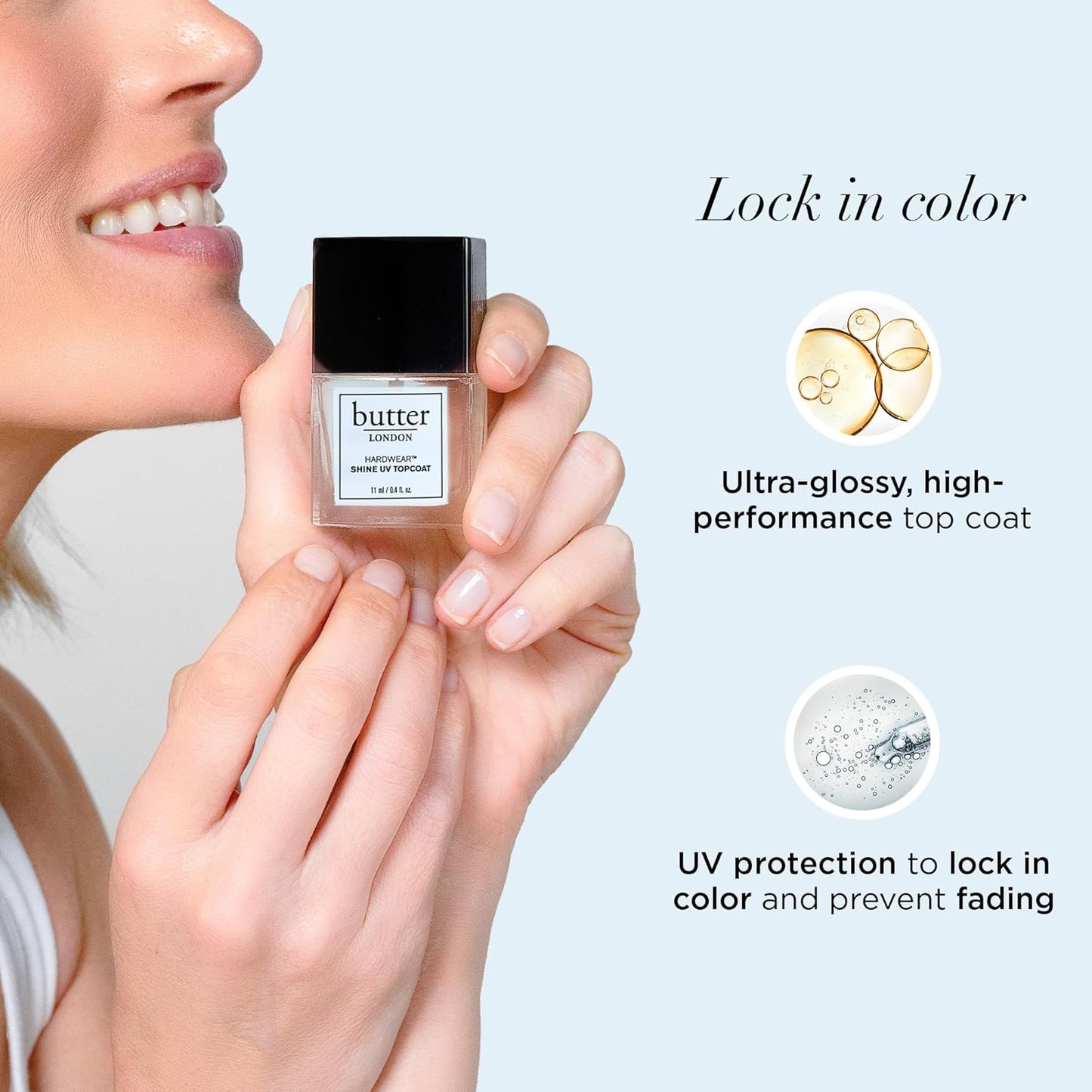 Shine UV Top Coat Nail Polish - Quick-Drying, Glossy Finish | Sheer Coverage, UV Protection