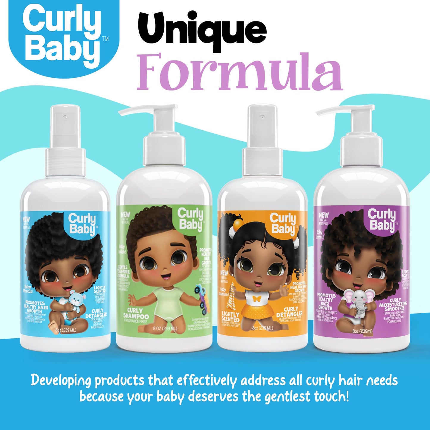 CurlyBaby Body Wash, Gentle Moisturizing Baby Wash, 16 oz