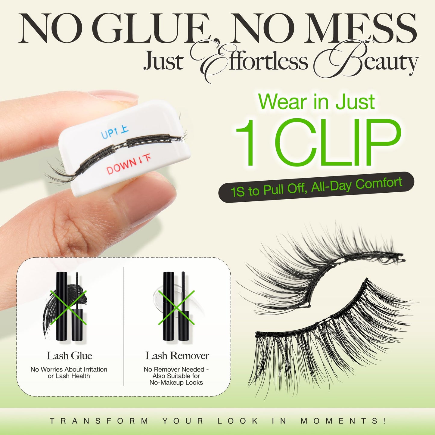 LASHVIEW Magnetic Eyelashes Natural Look, Reusable Soft Magnetic Lashes Kit with Applicator, No Glue Needed, Windproof & Waterproof for All-Day Comfort 2 Packs (L01)