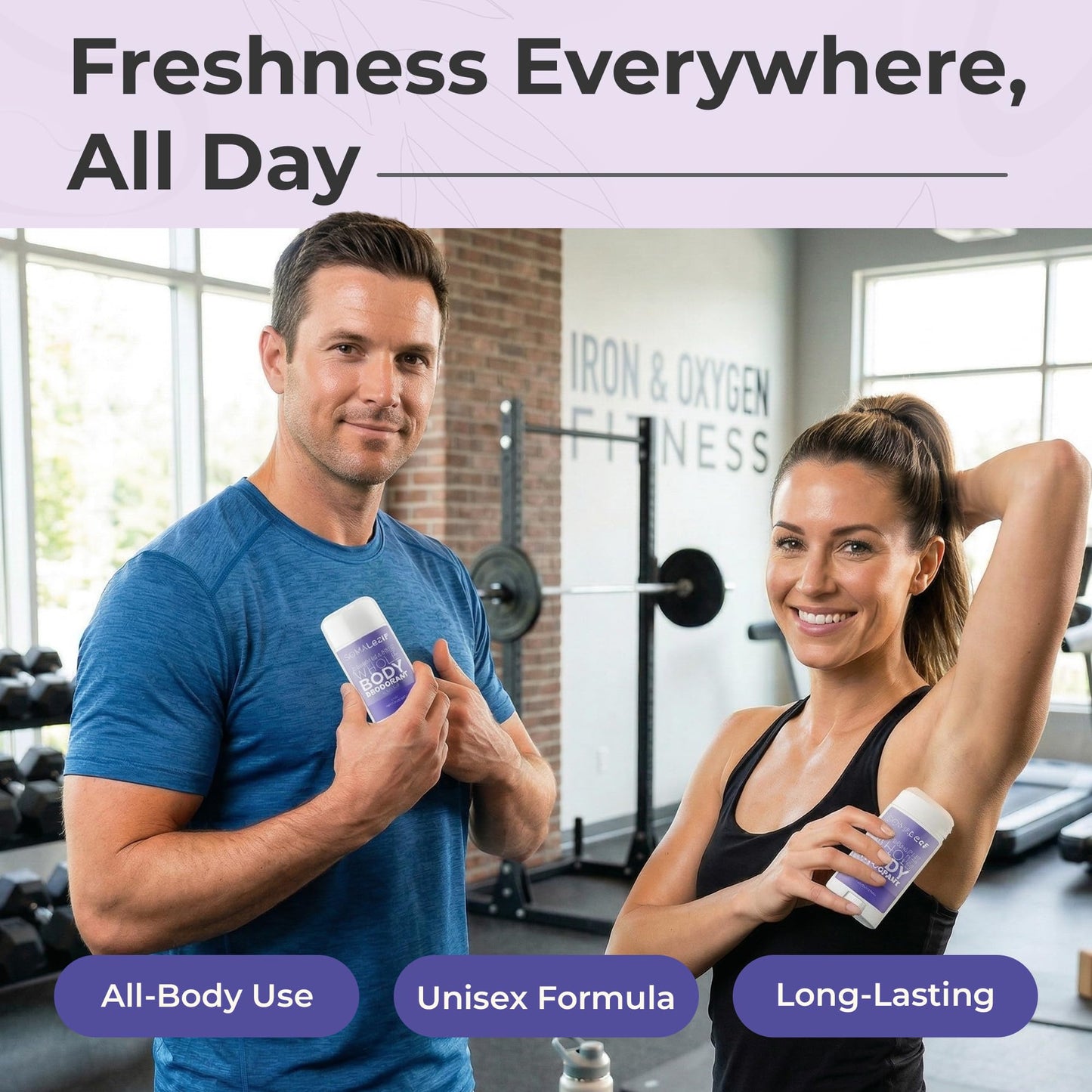 Full Body Deodorant Stick Features Naturally Sourced Ingredients, Aluminum-Free Deodorant Suitable for Both Men and Women | 72 Hours of Odor Defense, 2.5 oz
