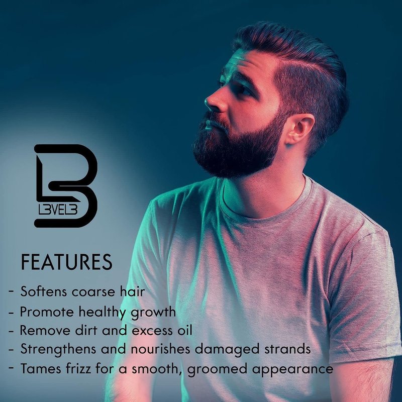 Beard Shampoo - Nourishing Formula for Soft, Frizz-Free Facial Hair | Level 3 Cleanse