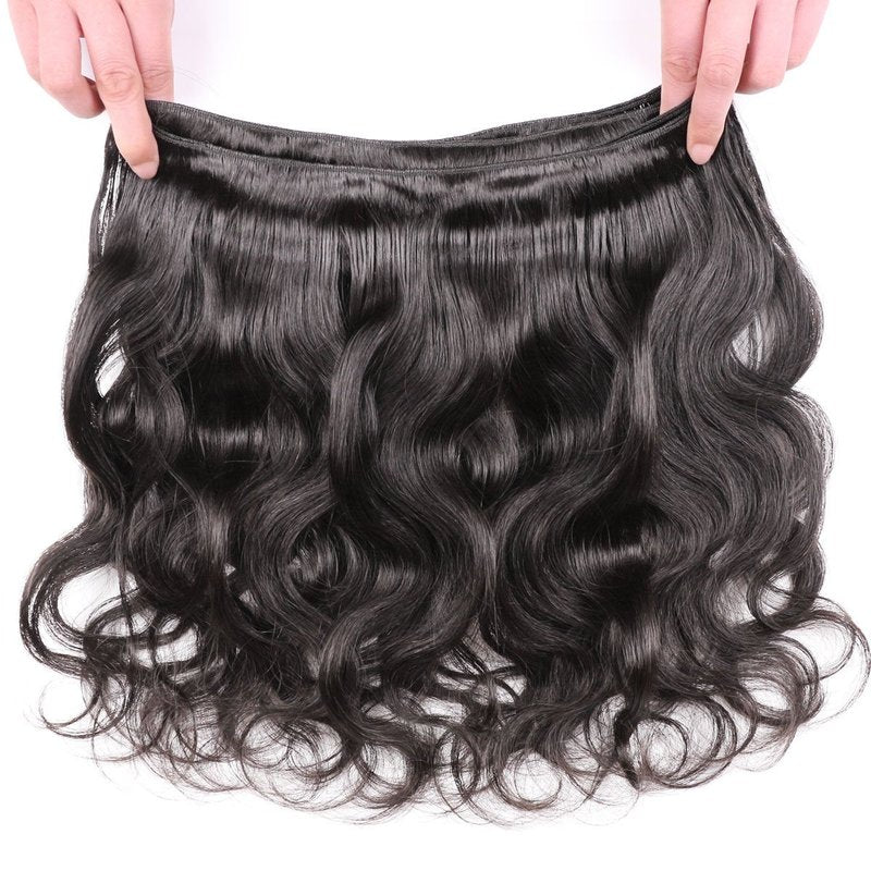 ISEE Hair 8A Unprocessed Brazilian Virgin Body Wave Human Hair One Bundles 100% Unprocessed Human Hair Extensions Natural Black (12'')