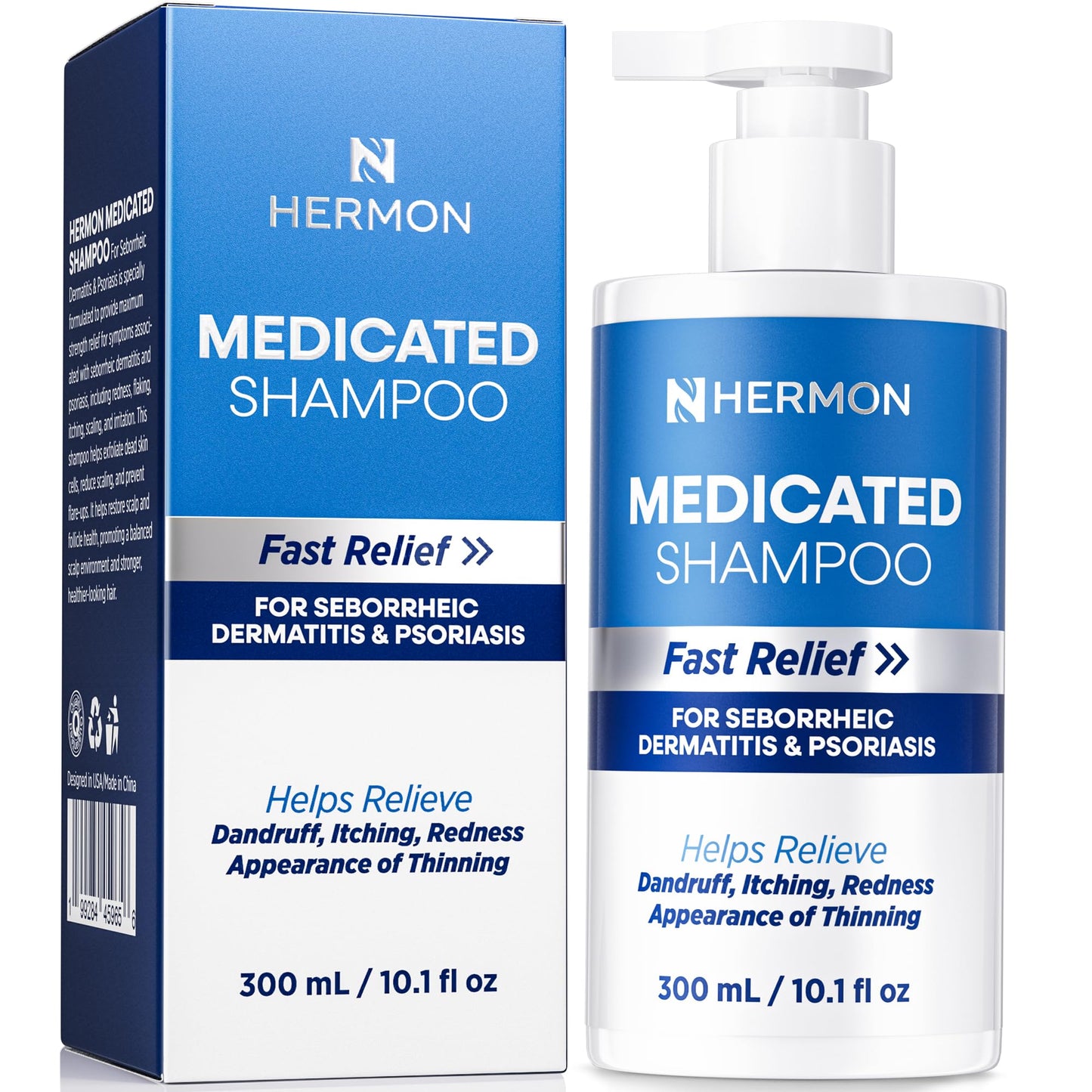 Medicated Shampoo for Scalp Seborrheic Dermatitis & Psoriasis: Plant-Based Formula Soothes Itch, Reduces Flakes, Supports Hair Health & Deep Cleansing Treatment for man and women 300ml/10.0fl oz