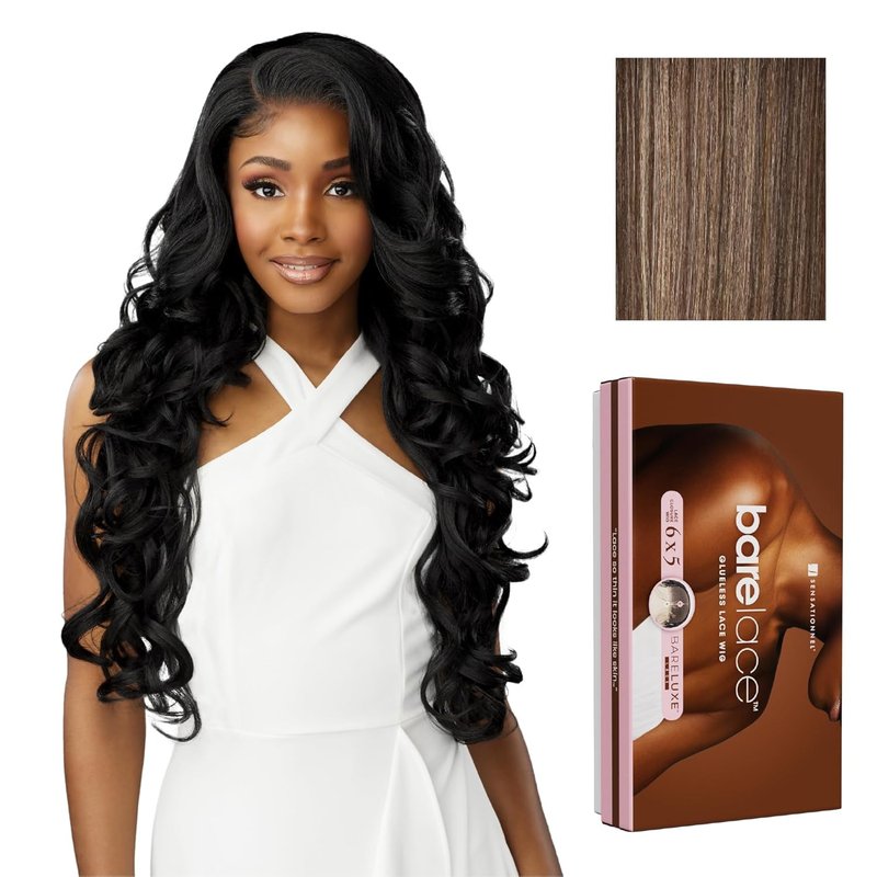 Sensationnel Bare Lace Wig - 6X5 Lace Frontal Glueless Synthetic Hair | 180° Pre-Plucked Hairline in Flamboyage Mocha