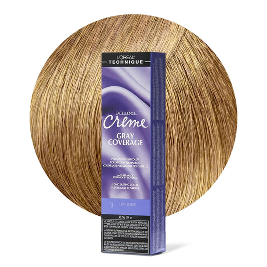 L'Oréal Technique Excellence Crème Permanent Hair Color - Long-Lasting Hair Dye, Rich Formula With No-Drip Application, Superb Gray Coverage, Blonde