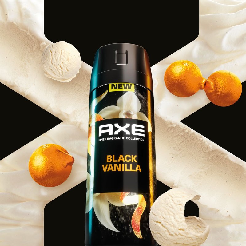AXE Fine Fragrance Collection Premium Body Spray Black Vanilla with Orange + Sandalwood 3 Count with 72H Odor Protection Aluminum-Free 4 oz