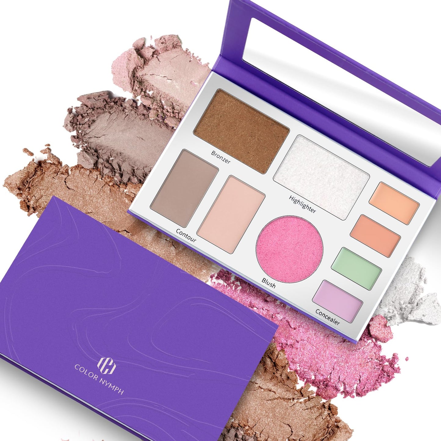 Color Nymph All In One Makeup Palette, 9 Colors Travel Make Up Set with Contour Blush Highlighter Concealer, Multi-Use Face Palettes with Mirror, Vegan & Cruelty-Free