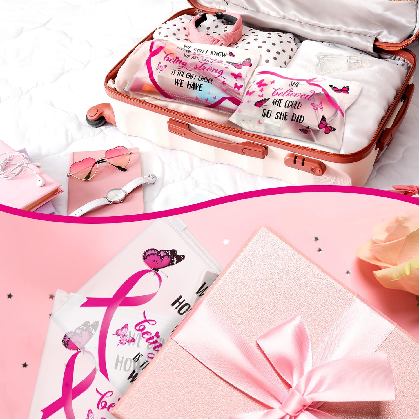 Abbylike 100 Pieces Leopard Makeup Bags Bulk Plastic Cosmetic Pouches for Woman Cheetah Makeup Bags with Zipper Toiletry Travel Pouch Gift for Wedding Bridal Shower Party Favor (Vibrant Style)