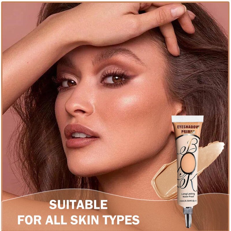 QIUFSSE Eyeshadow Primer Base Dark Matte Eye Primer Evenly Colored Liquid Eyeshadow Primer,Long-lasting Moisture Eye Primer for Mature Eyes-Dark