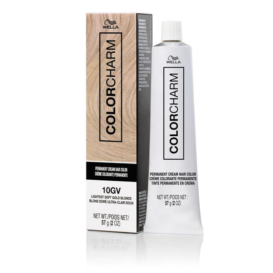 COLORCHARM Permanent Cream Hair Color, 10GV Lightest Soft Gold Blonde, 2 oz.