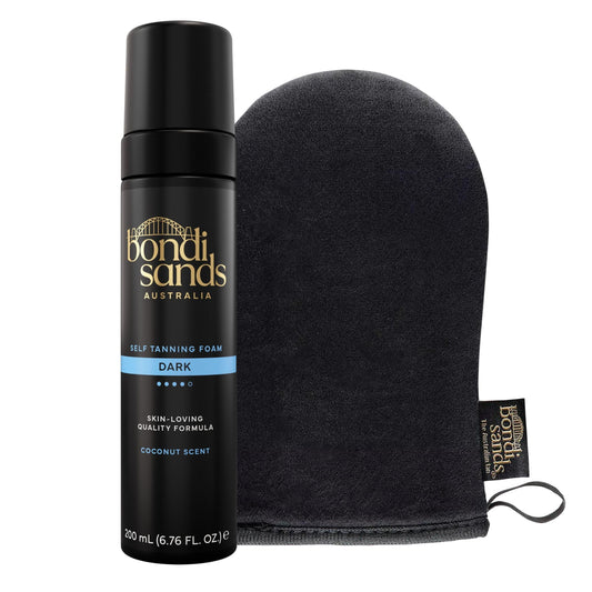 Bondi Sands Dark Self Tanning Foam + Application Mitt | Includes Lightweight Sunless Foam + Reusable Mitt for a Flawless Finish ($30 Value)