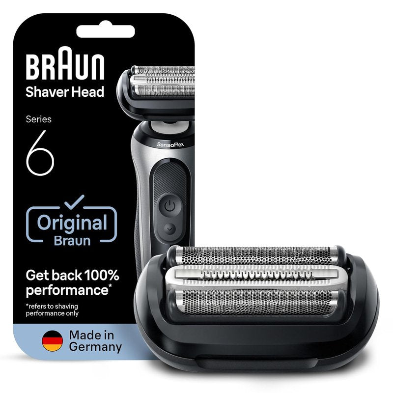 Braun Series 6 Electric Shaver Replacement Head - Sensitive Skinguard, Easy Attachment, Compatible with 64B | Black