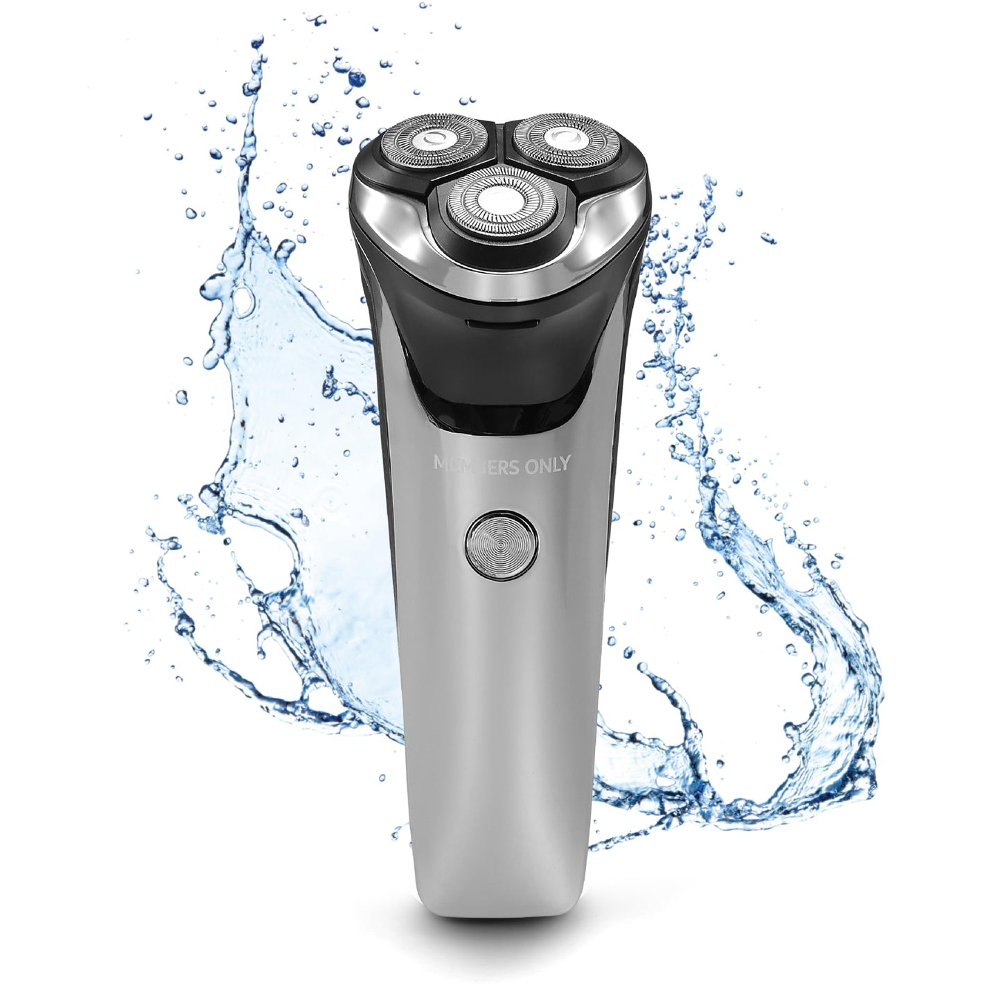 Members Only Foil Shaver, Lithium Metallic Cordless 2 Blade Electric Shaver, Precision Contouring, Pop-up Trimmer, LED Display, Waterproof Design (IPX6), USB Rechargeable