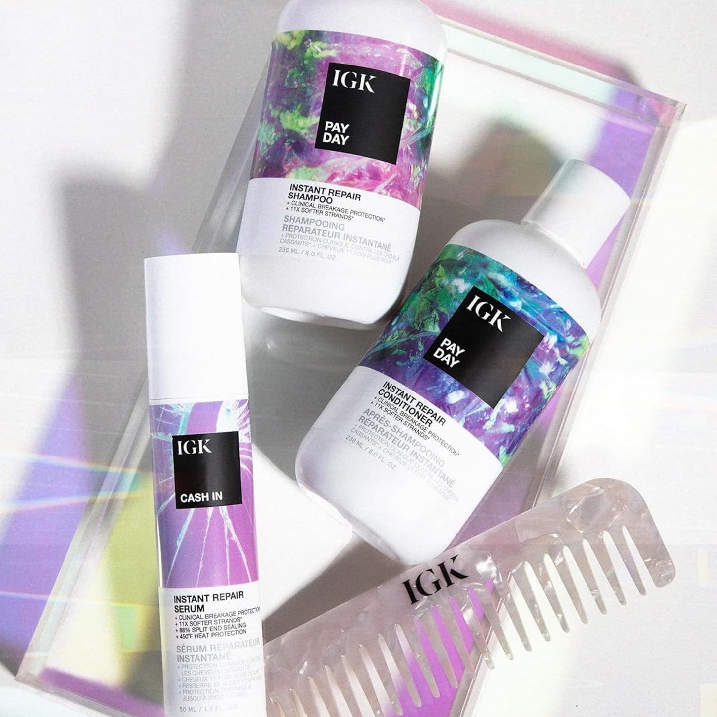 IGK PAY DAY Instant Repair Conditioner | Bond-Building Repair for Dry, Damaged, Over-Processed Hair | Leaves Hair Softer, Smoother and Shinier | 8 Oz
