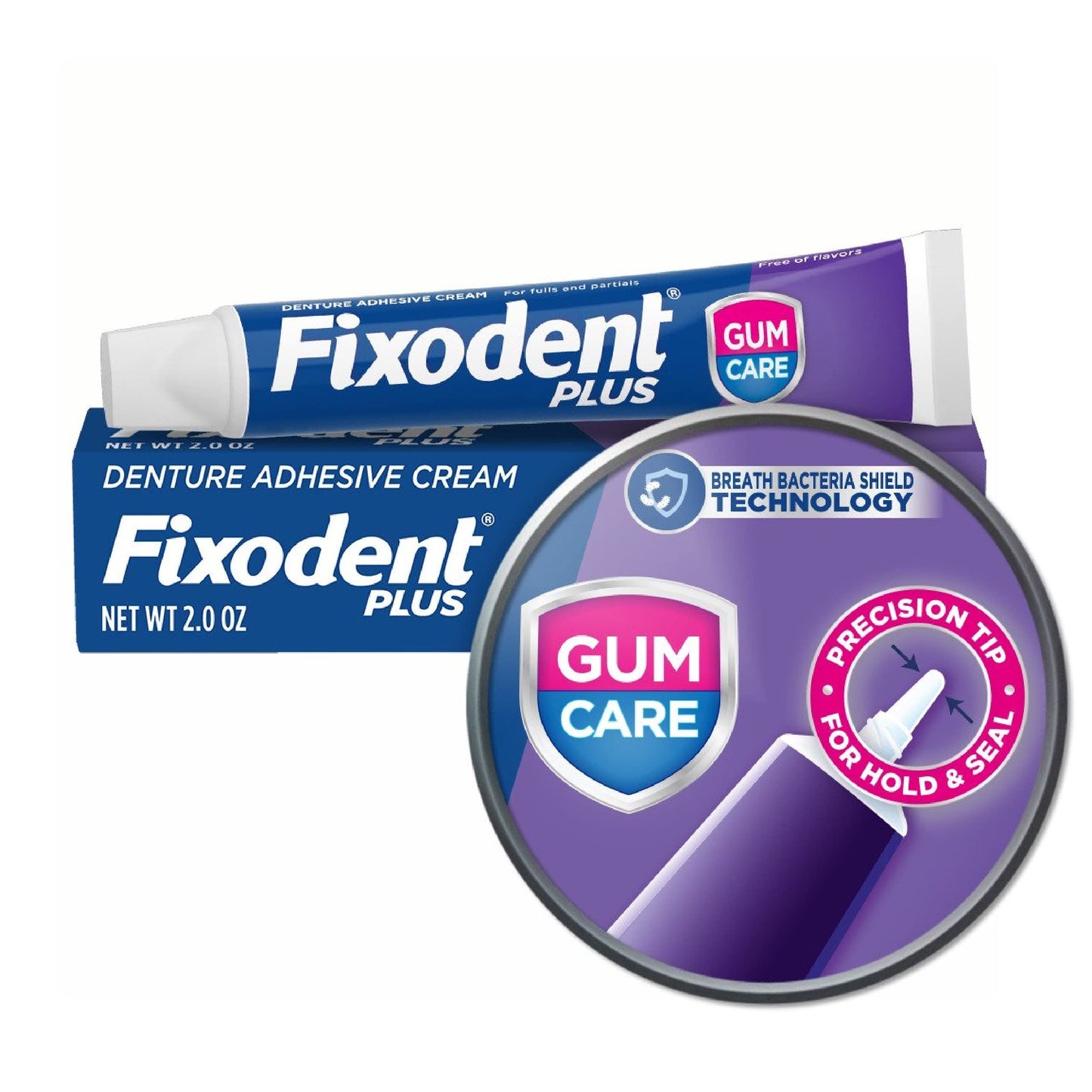 Fixodent Plus Denture Adhesive Cream 2 oz (Pack of 3)
