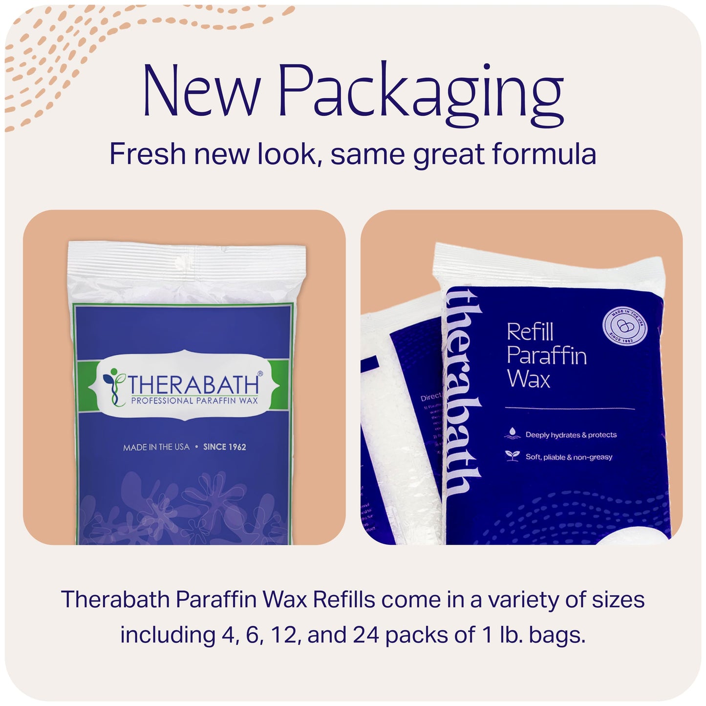 Therabath Paraffin Wax Refill - Thermotherapy - Use to Relieve Arthritis Discomfort, Stiff Muscles, & Dry Skin - for Hands, Feet, Body - Deeply Hydrates & Protects - Made in USA, 4 lb. PeachE
