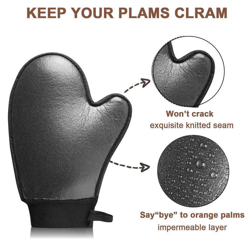 2 in 1 Tanning Mitts Self Tanner Mitt Applicator Self Tanning Mitt and Brush,Tanning Gloves for Self Tan Mitt Applicator Kit Self Tanner Brush Self Tanning Kit for Lotion,Sunless,Spray Tan,Face,Body