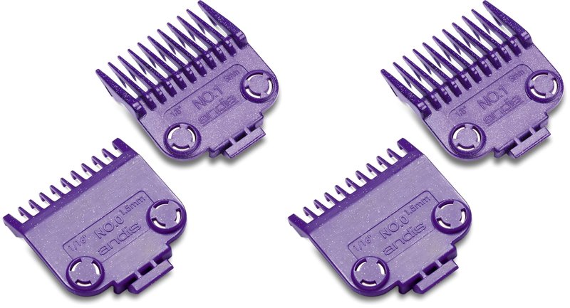 Andis 01900 Master Magnetic Comb Set – Made Up of Polymer Material, Includes Long-Lasting Magnet Infused with Nano Silver Technology – Fits Series MBA, MC-2, ML - 2 Pieces, Purple (Pack of 2)