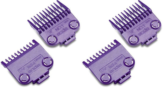 Andis 01900 Master Magnetic Comb Set – Made Up of Polymer Material, Includes Long-Lasting Magnet Infused with Nano Silver Technology – Fits Series MBA, MC-2, ML - 2 Pieces, Purple (Pack of 2)