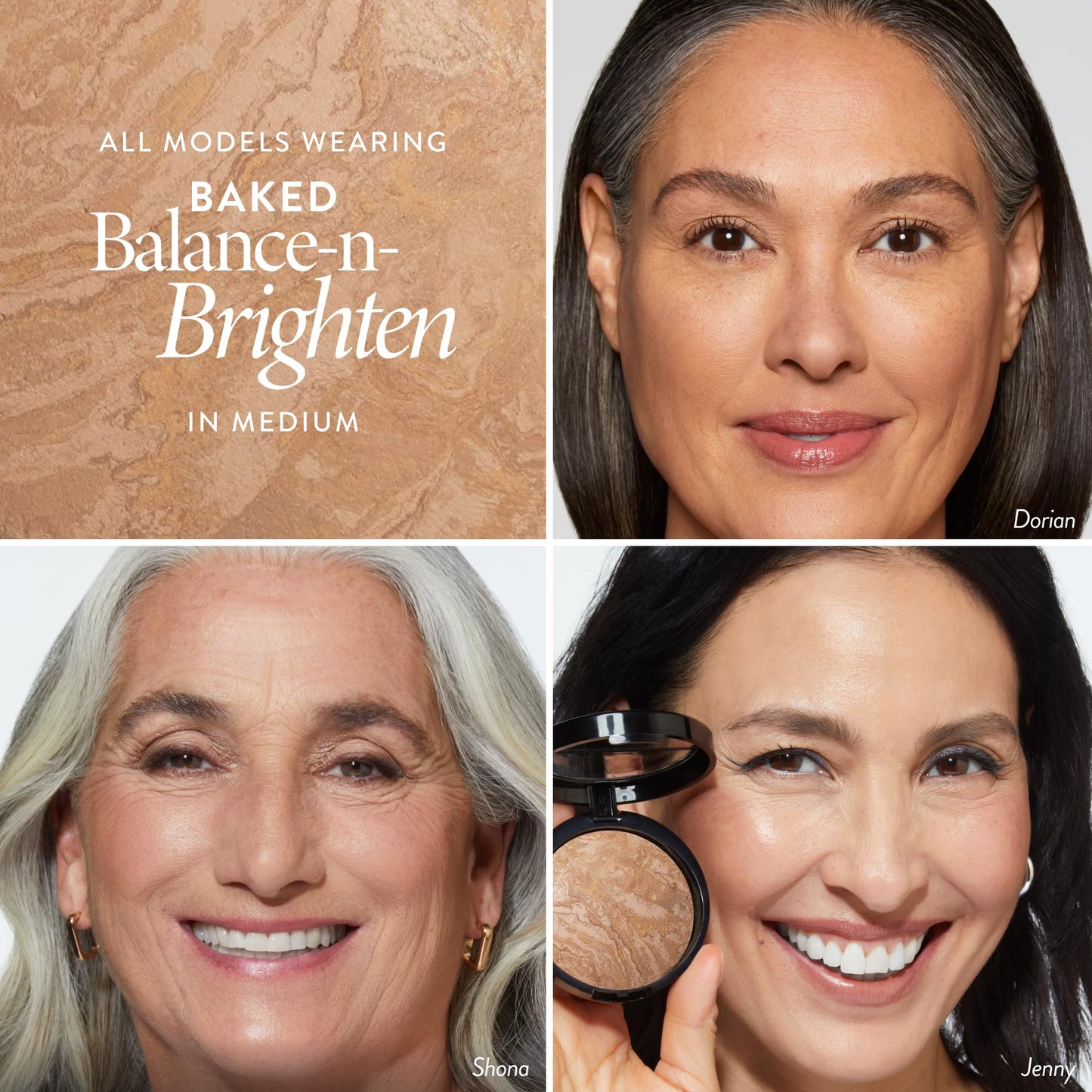 LAURA GELLER NEW YORK Baked Balance-n-Brighten Foundation with Kabuki Brush Makeup Set, Medium