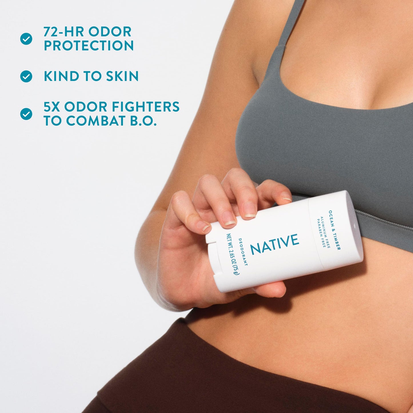 Native Deodorant Contains Naturally Derived Ingredients, 72 Hour Odor Control, Deodorant for Women and Men, Aluminum Free, Ocean & Timber 2.65oz