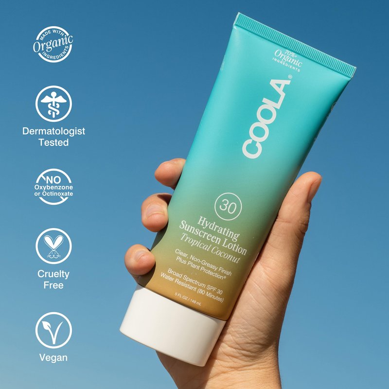 COOLA Organic Sunscreen SPF 30 Sunblock Body Lotion, Dermatologist Tested Skin Care For Daily Protection, Vegan And Gluten Free, Tropical Coconut, 5 Fl Oz