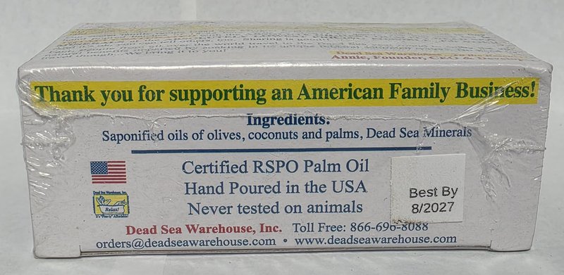 Dead Sea Warehouse - Dead Sea Salt Soap Bar - Original Face & Body Bar - Hydrating Mineral Soap for All Skin Types, Fragrance-Free - 2 Pack - 5.2 oz