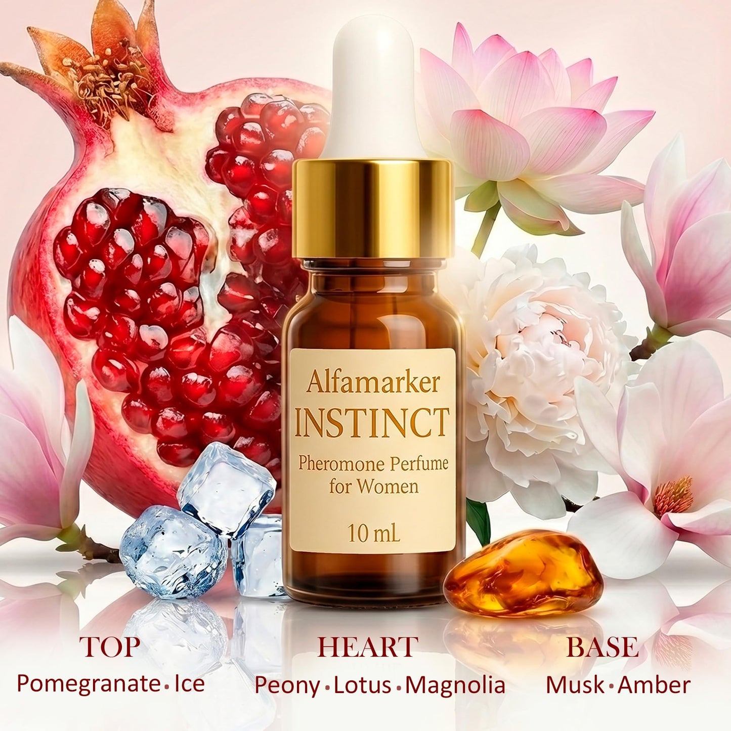 ALFAMARKER Pheromones Perfumes for Women Instinct 10ml. Ultra-Concentrated Pheromone Infused Long Lasting Fragrance for Her. Oil Travel Perfume Fresh Floral Fruity Scent.