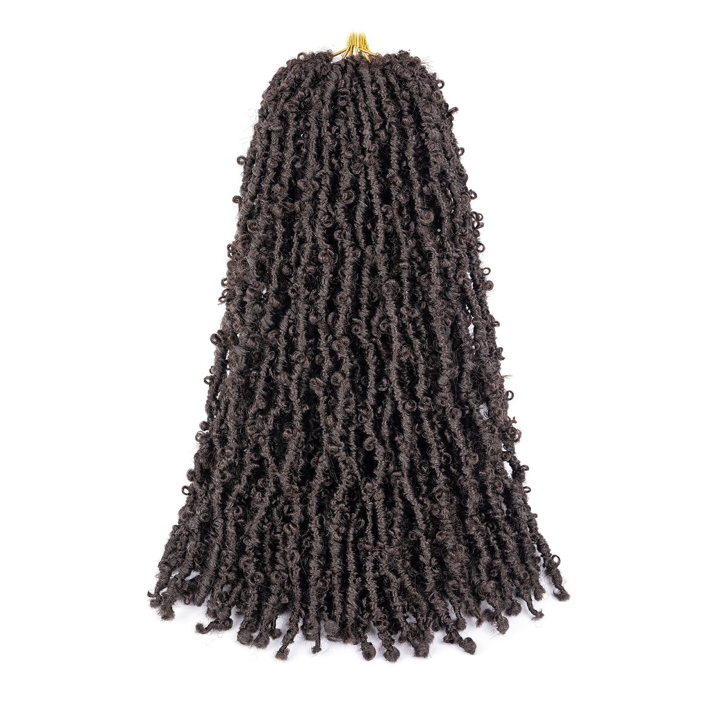 Superlight Butterfly Locs Crochet Hair 18 Inch 6 Packs Color Dark Brown