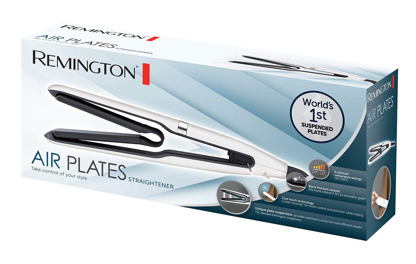 Remington 1 3/4" Flat Iron, Hair Straightener with Anti-Static Technology, 30-Second Heat Up & 60 Minute Auto Shut-Off, 30% Longer Ceramic Floating Plates, Titanium + Ceramic Coating.