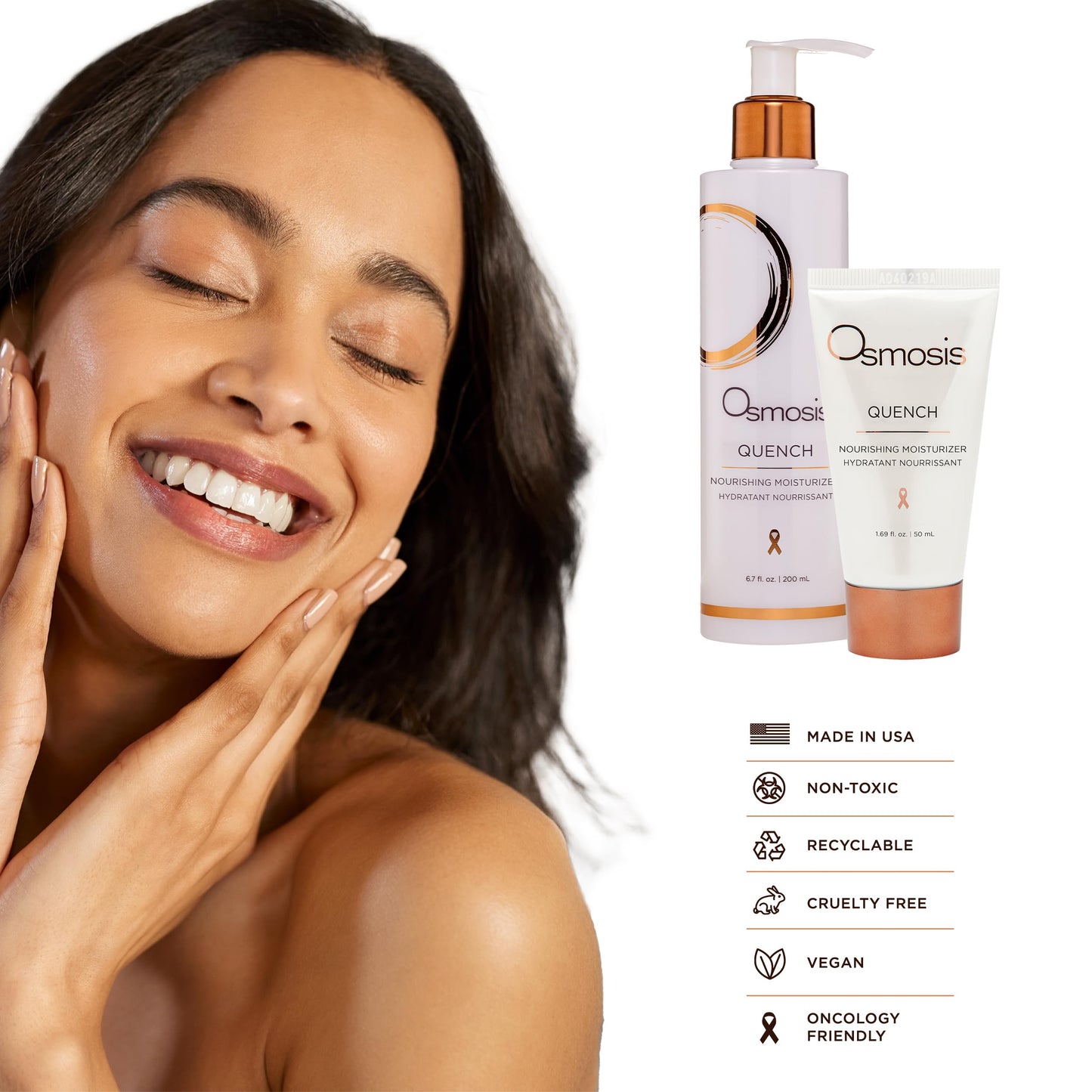 OSMOSIS QUENCH Daily Hydrating Facial Moisturizer Face Lotion with Jojoba Oil, Shea Butter, and Hyaluronic Acid, For Dry To Normal Skin, 1.69 Fl Oz