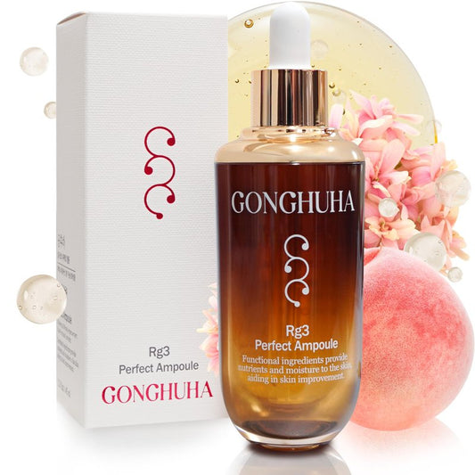 GONGHUHA RG3 Perfect Ampoule Intensive Anti-Aging Skincare with Red Ginseng for Even Skin Tone, Wrinkle Reduction, and Enhanced Elasticity – 45ml