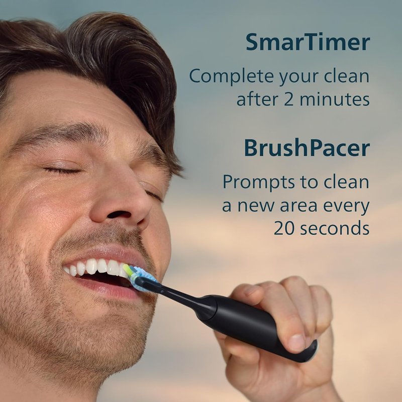 Philips Sonicare 6500 Series Electric Toothbrush - Sonic Technology, 9 Settings, Pressure Sensor | Black, HX7411/08