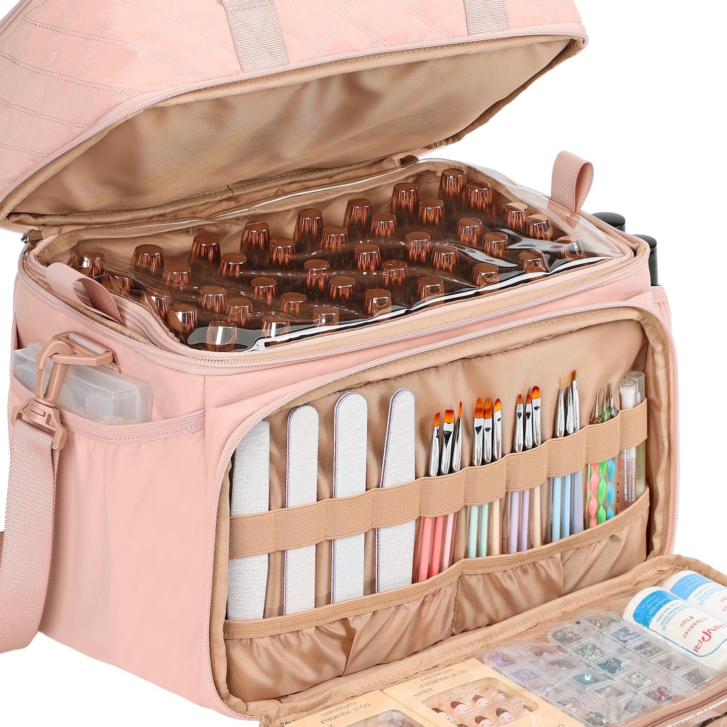 HOMEST Double Layer Nail Polish Storage Organizer for 80 Bottles and a Lamp