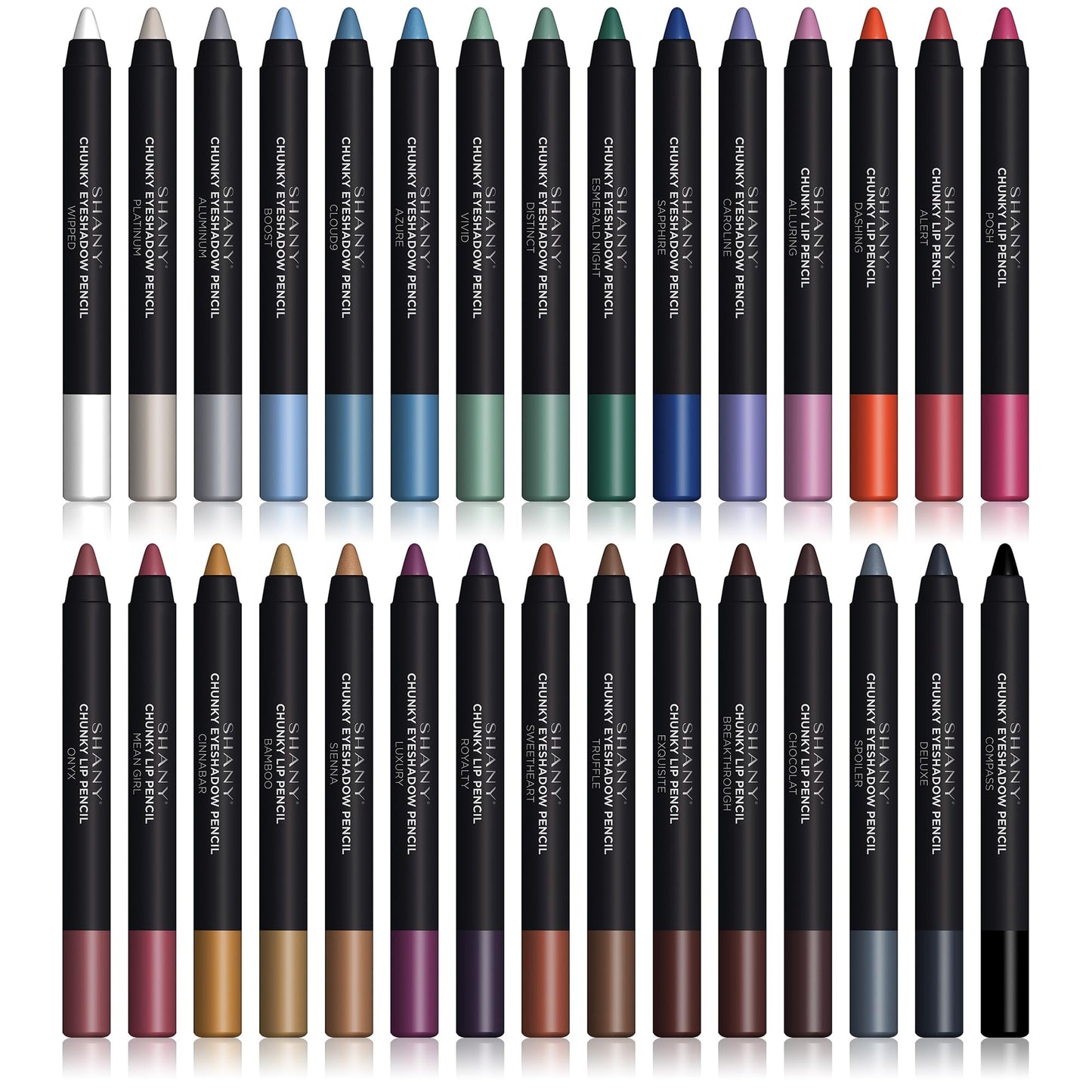 SHANY Chunky Eyeshadow Pencils Lip Liner, Eyeliner, Eye Pencil, Multi Use Chunky Pencils for Eye Shadow, Lip Makeup, Lipstick with Vitamin E,Aloe Vera - Chunky